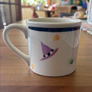 Festive Halloween Ceramic Mug with Witch Hat and Spider